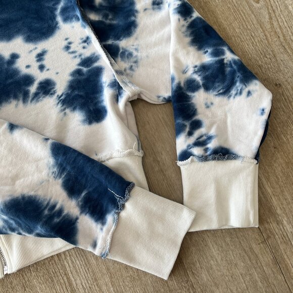 Womens Fashion Nova Blue/White Tie Dye Cropped Hoodie - XL - Picture 4 of 7